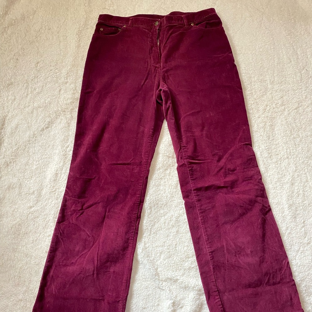 Style & Co. Women's Straight Leg Corduroy Jeans in Deep Burgundy